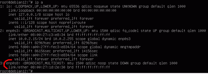 настройки сетевых адаптеров в debian